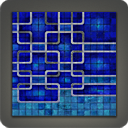 Azurblaue Fliesenwand