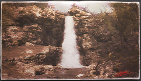 風景画:虹架けの滝