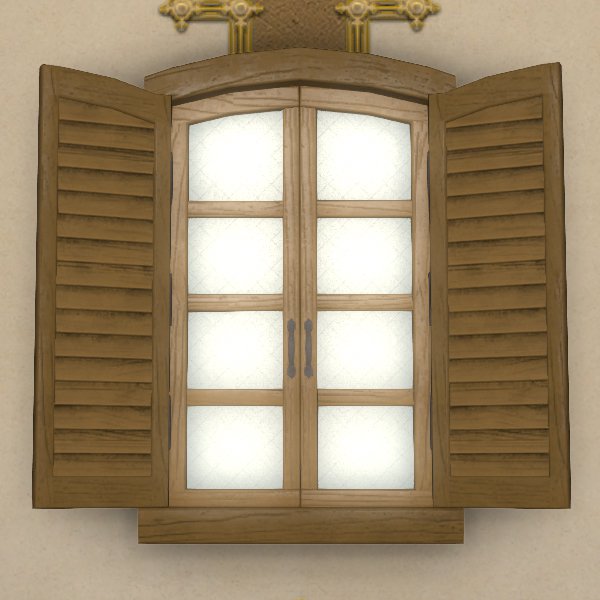 „Fenster mit Fensterläden“-Imitation