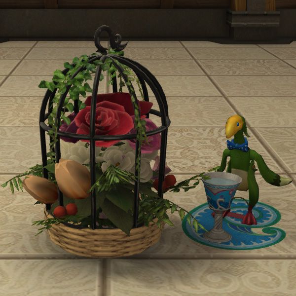 Blumiger Vogelkäfig