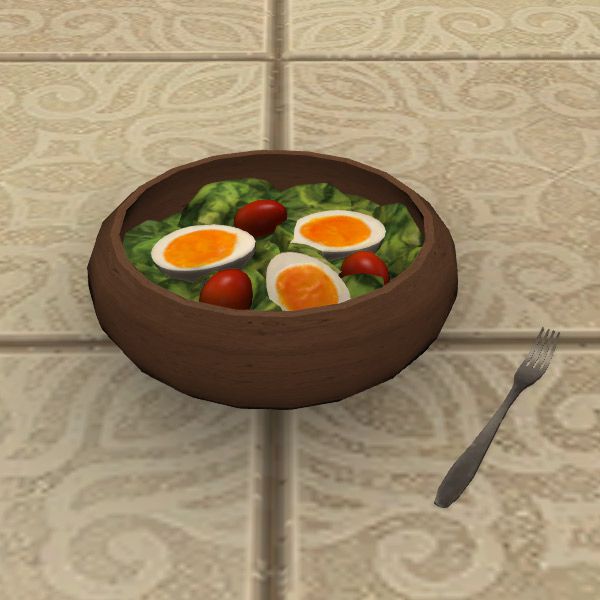 Salat mit verteufelten Eiern